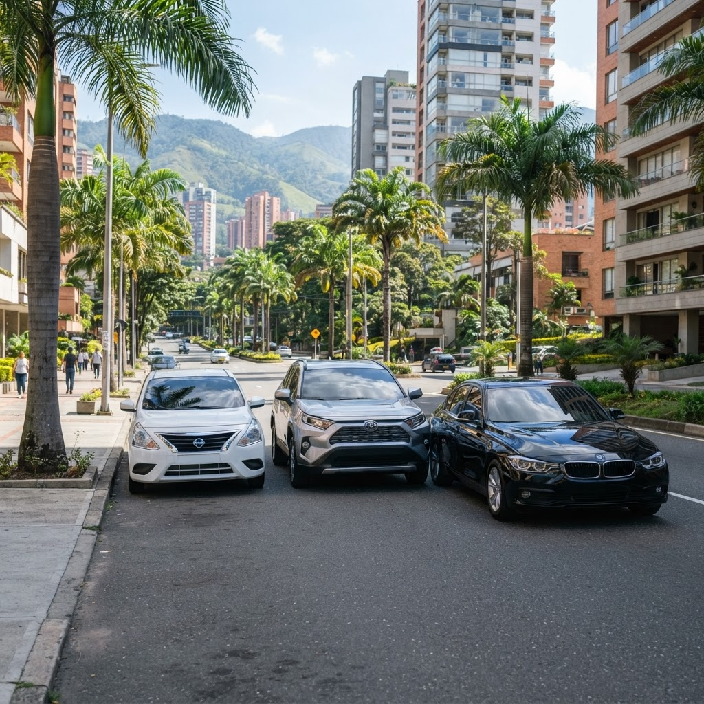 Rental car fleet in Medellín